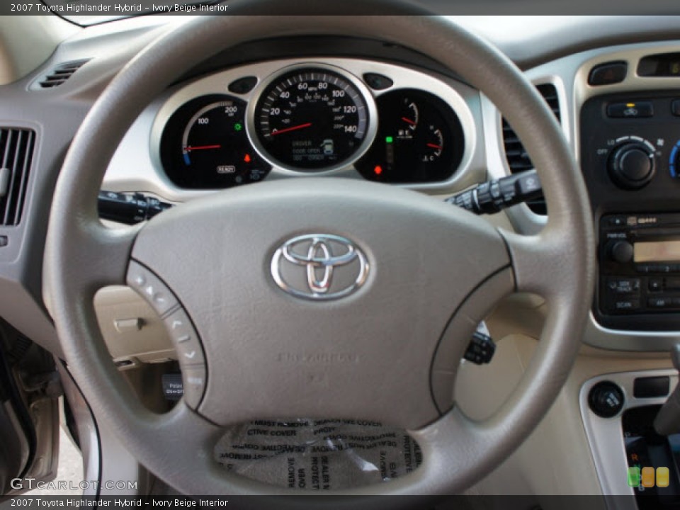 Ivory Beige Interior Steering Wheel for the 2007 Toyota Highlander Hybrid #50728284