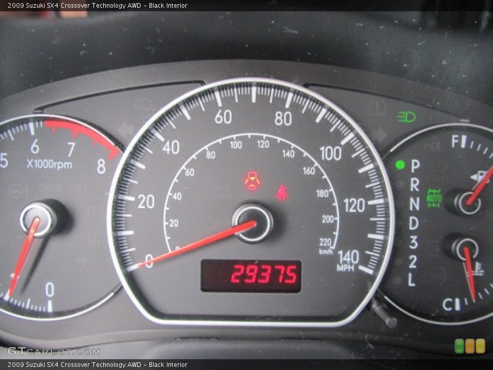 Black Interior Gauges for the 2009 Suzuki SX4 Crossover Technology AWD #50736858