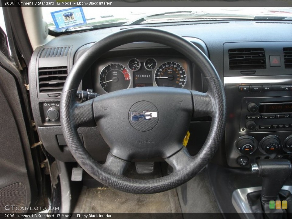 Ebony Black Interior Steering Wheel for the 2006 Hummer H3  #50742735
