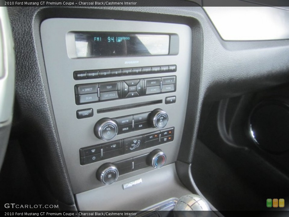 Charcoal Black/Cashmere Interior Controls for the 2010 Ford Mustang GT Premium Coupe #50746740