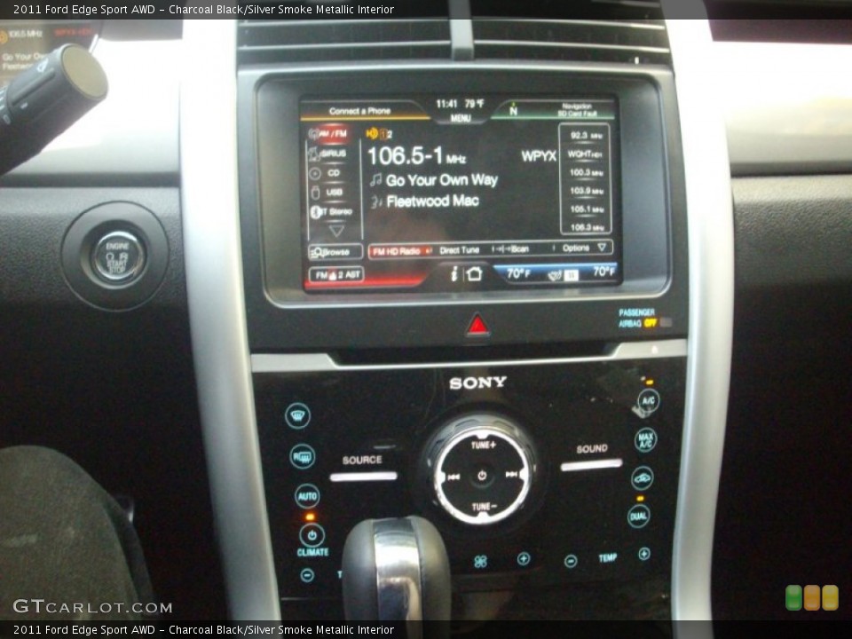 Charcoal Black/Silver Smoke Metallic Interior Controls for the 2011 Ford Edge Sport AWD #50750299