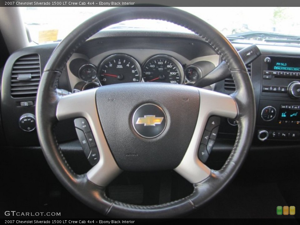 Ebony Black Interior Steering Wheel for the 2007 Chevrolet Silverado 1500 LT Crew Cab 4x4 #50750811