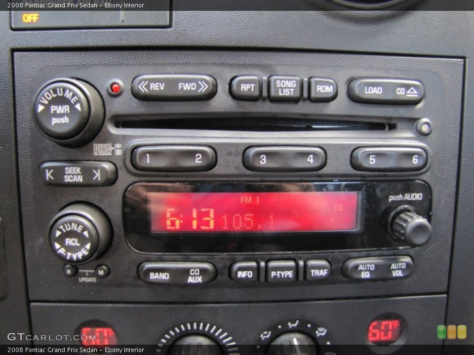 Ebony Interior Controls for the 2008 Pontiac Grand Prix Sedan #50751465