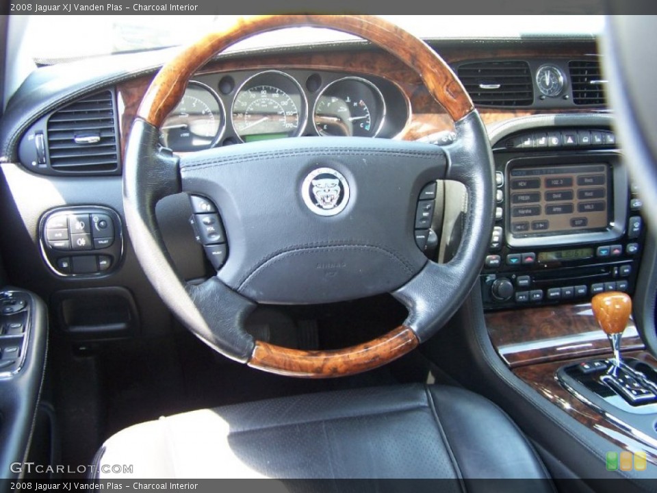 Charcoal Interior Steering Wheel for the 2008 Jaguar XJ Vanden Plas #50754213
