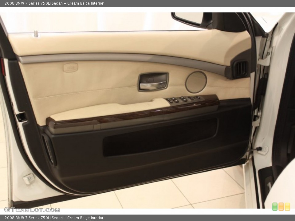 Cream Beige Interior Door Panel for the 2008 BMW 7 Series 750Li Sedan #50758842