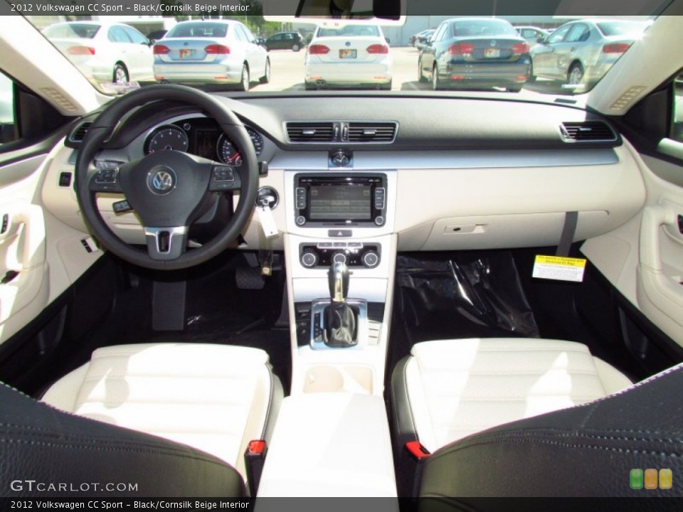 Black/Cornsilk Beige Interior Dashboard for the 2012 Volkswagen CC Sport #50759292