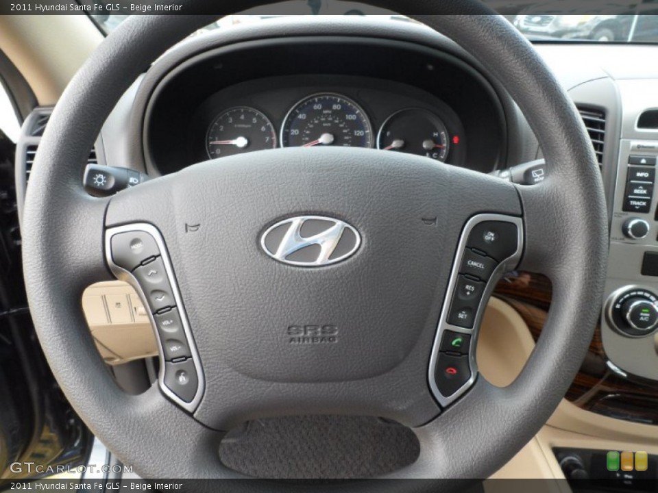 Beige Interior Steering Wheel for the 2011 Hyundai Santa Fe GLS #50761584