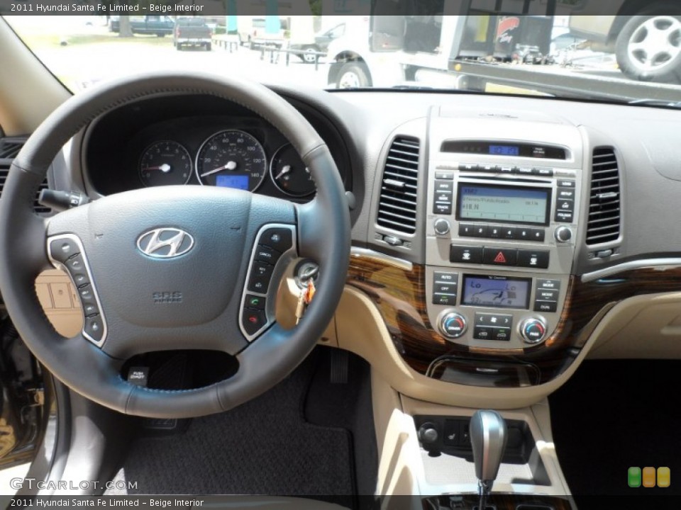 Beige Interior Dashboard for the 2011 Hyundai Santa Fe Limited #50761980