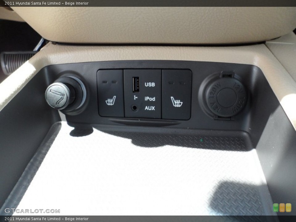 Beige Interior Controls for the 2011 Hyundai Santa Fe Limited #50762016