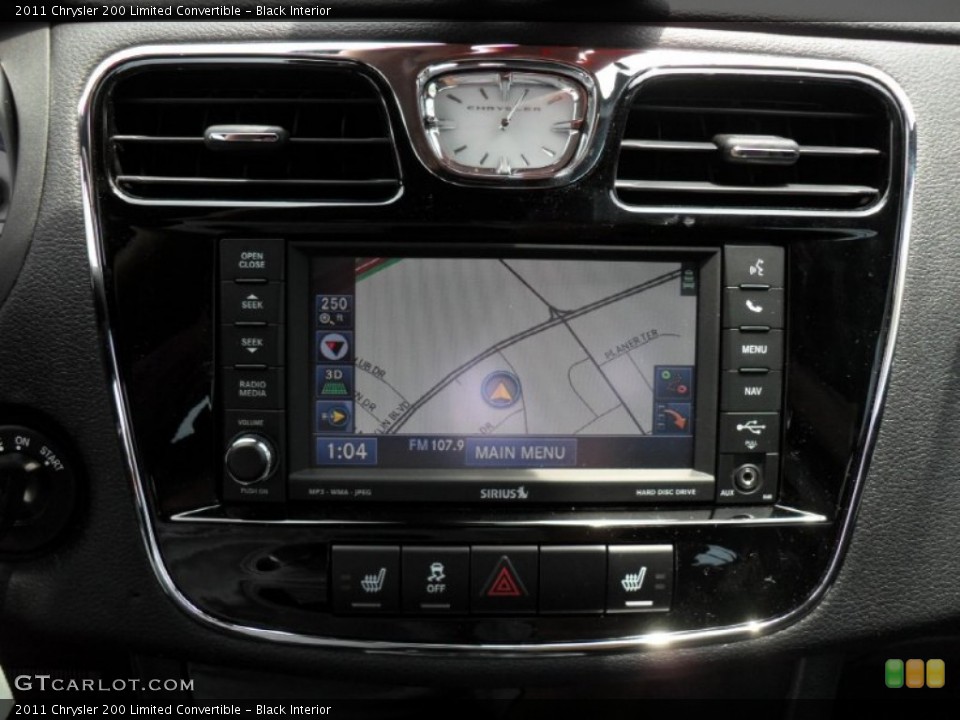 Black Interior Navigation for the 2011 Chrysler 200 Limited Convertible #50763189