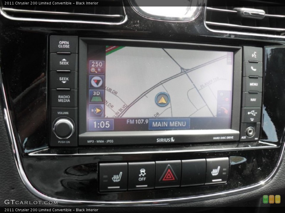 Black Interior Navigation for the 2011 Chrysler 200 Limited Convertible #50763225