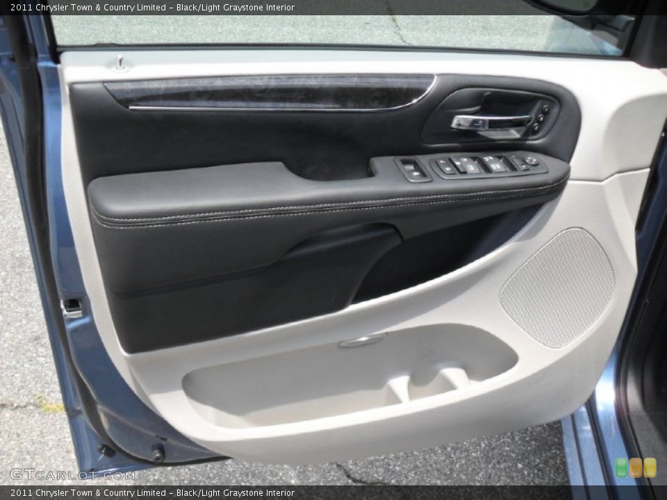 Black/Light Graystone Interior Door Panel for the 2011 Chrysler Town & Country Limited #50763792