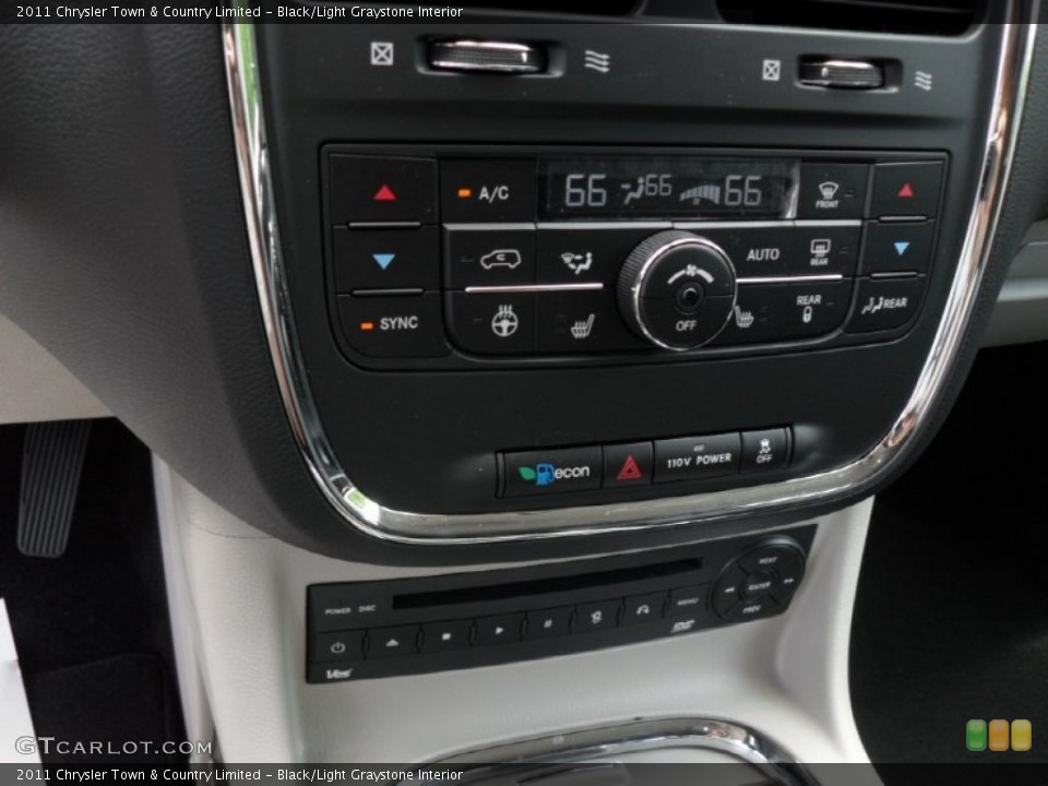 Black/Light Graystone Interior Controls for the 2011 Chrysler Town & Country Limited #50763837