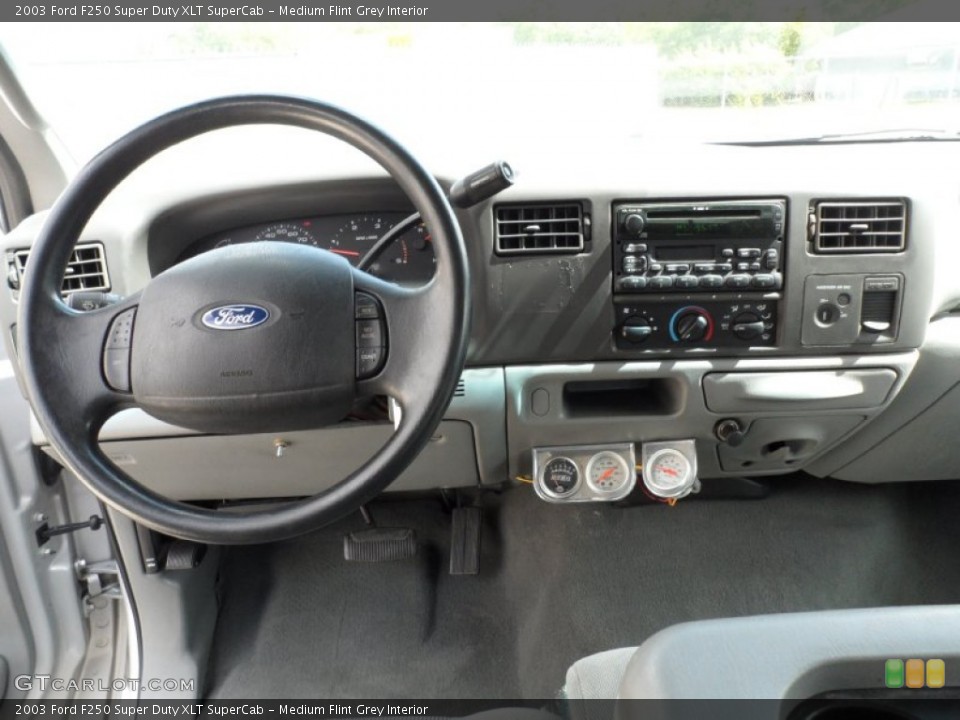Medium Flint Grey Interior Dashboard for the 2003 Ford F250 Super Duty XLT SuperCab #50765169