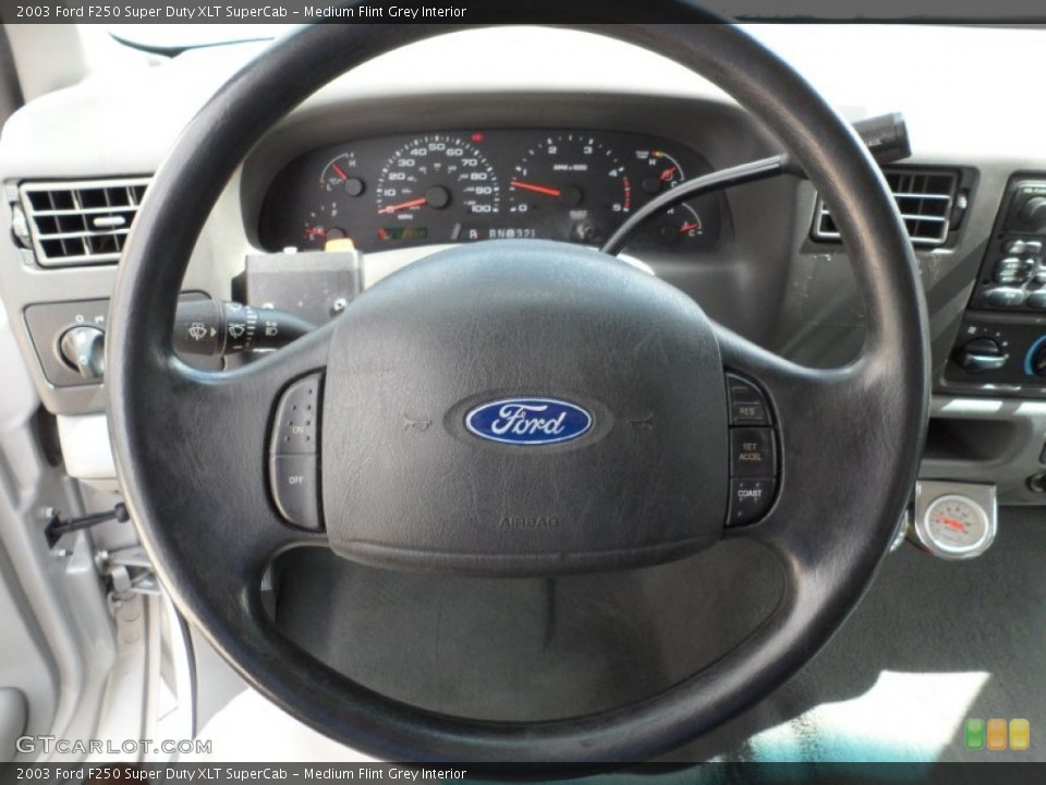 Medium Flint Grey Interior Steering Wheel for the 2003 Ford F250 Super Duty XLT SuperCab #50765256