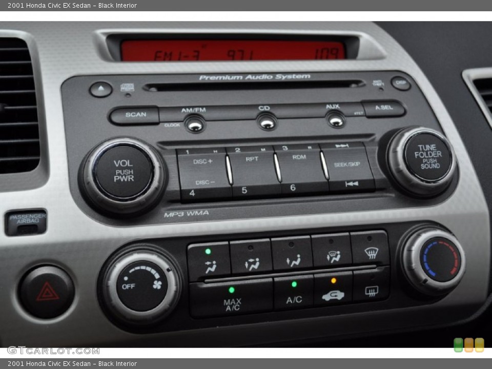 Black Interior Controls for the 2001 Honda Civic EX Sedan #50775333