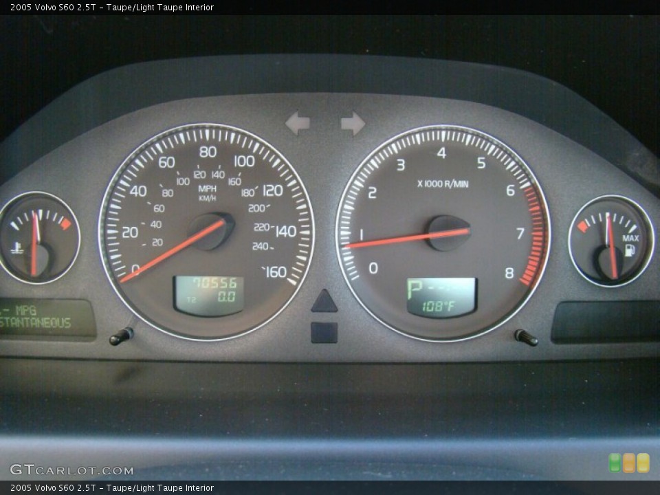 Taupe/Light Taupe Interior Gauges for the 2005 Volvo S60 2.5T #50783853