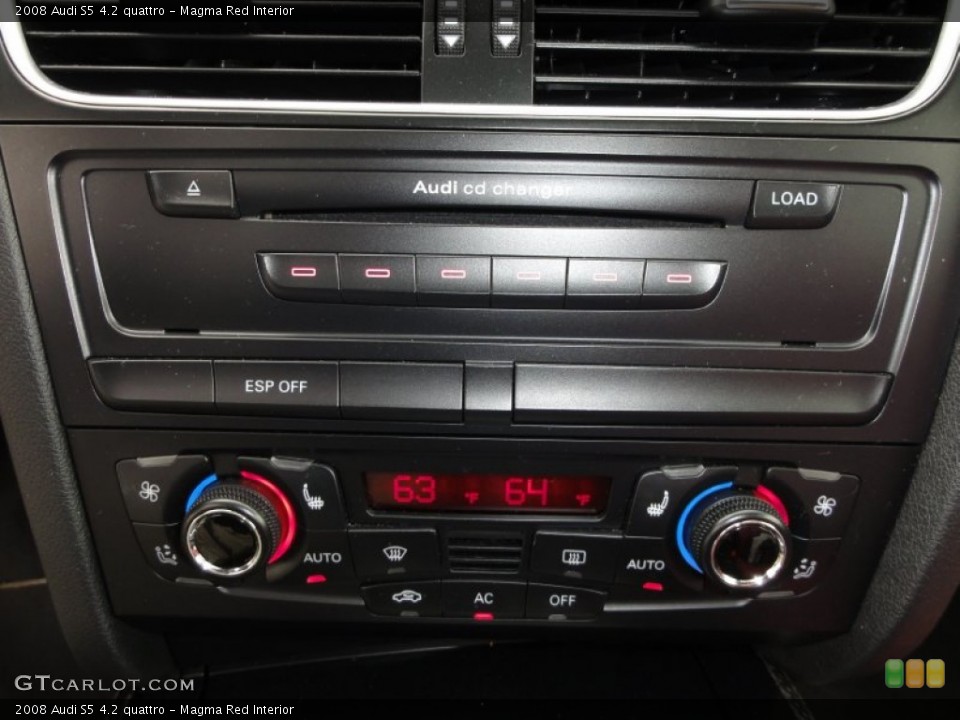 Magma Red Interior Controls for the 2008 Audi S5 4.2 quattro #50787741