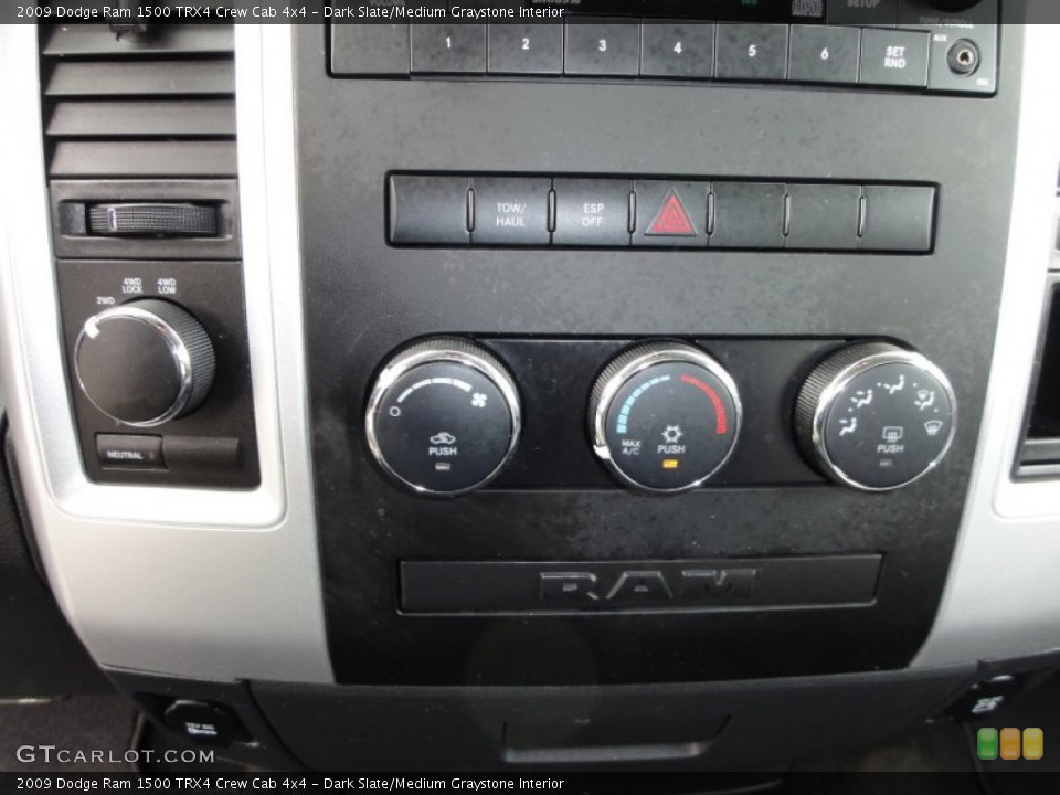 Dark Slate/Medium Graystone Interior Controls for the 2009 Dodge Ram 1500 TRX4 Crew Cab 4x4 #50790045