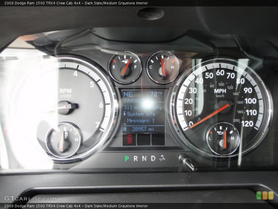Dark Slate/Medium Graystone Interior Gauges for the 2009 Dodge Ram 1500 TRX4 Crew Cab 4x4 #50790060