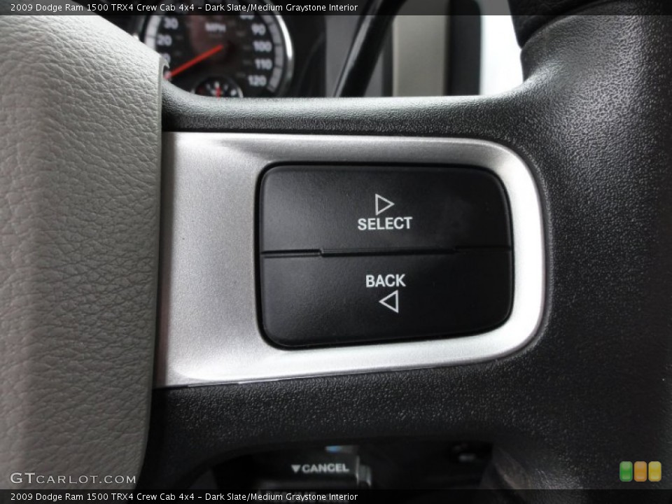 Dark Slate/Medium Graystone Interior Controls for the 2009 Dodge Ram 1500 TRX4 Crew Cab 4x4 #50790102