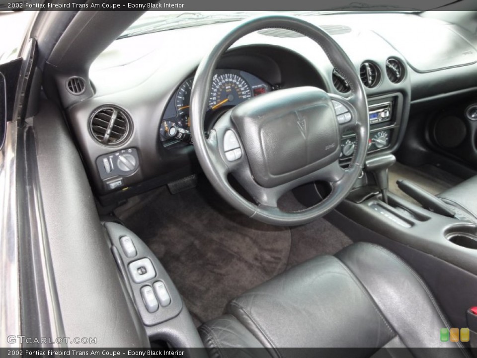 Ebony Black Interior Photo for the 2002 Pontiac Firebird Trans Am Coupe #50791965