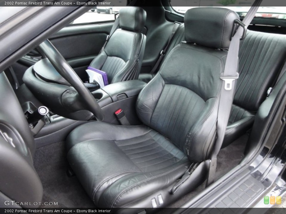 Ebony Black Interior Photo for the 2002 Pontiac Firebird Trans Am Coupe #50792043