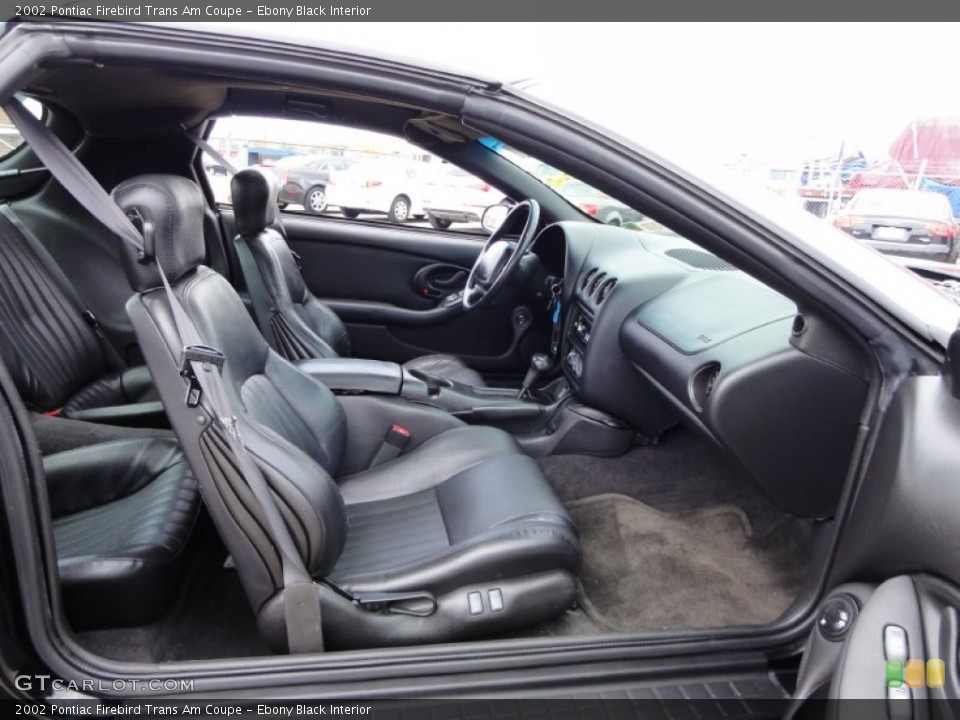 Ebony Black Interior Photo for the 2002 Pontiac Firebird Trans Am Coupe #50792103