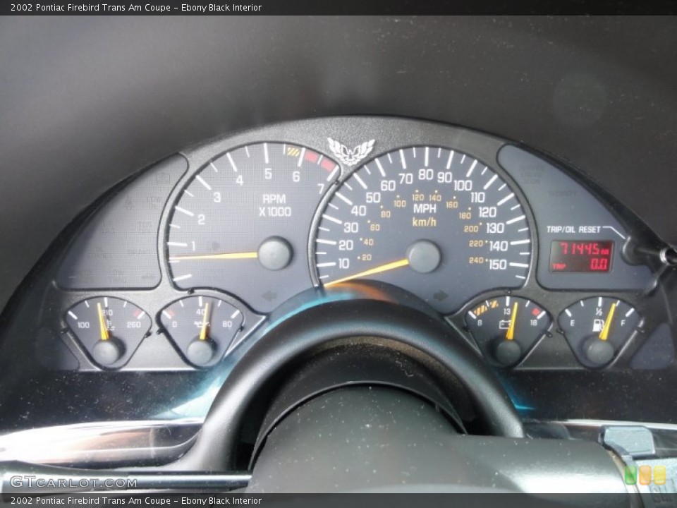 Ebony Black Interior Gauges for the 2002 Pontiac Firebird Trans Am Coupe #50792454