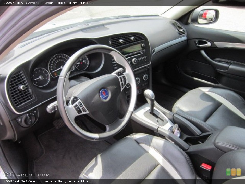 Black/Parchment Interior Photo for the 2008 Saab 9-3 Aero Sport Sedan #50793906