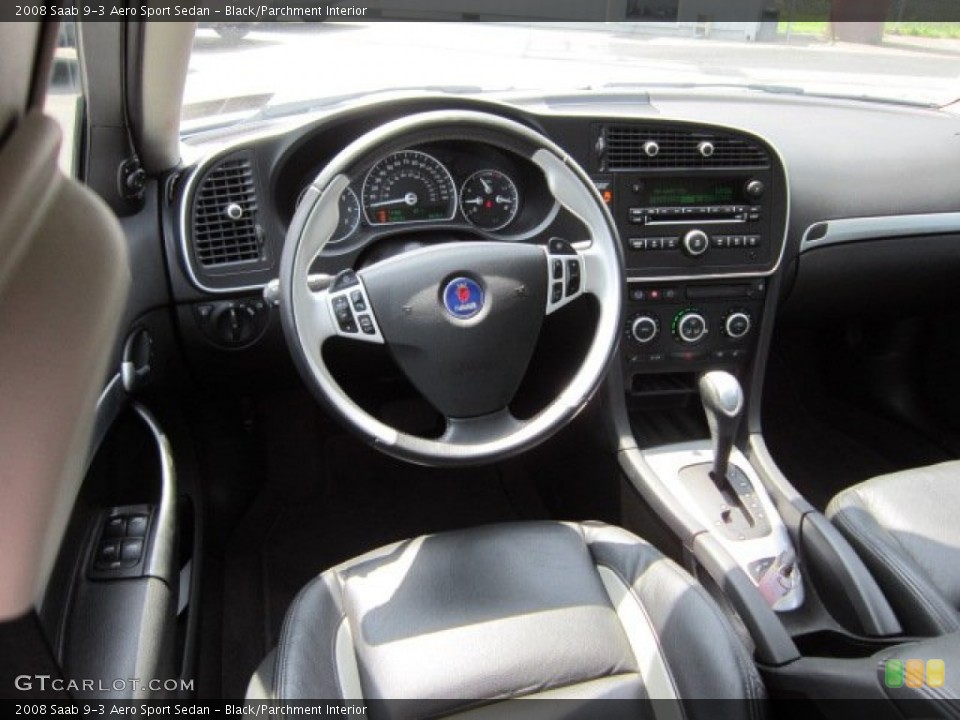 Black/Parchment Interior Photo for the 2008 Saab 9-3 Aero Sport Sedan #50793960