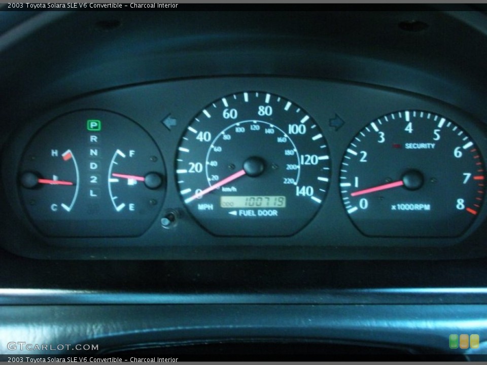 Charcoal Interior Gauges for the 2003 Toyota Solara SLE V6 Convertible #50797545