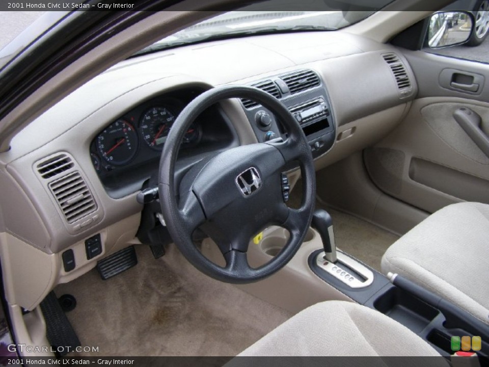 Gray Interior Prime Interior for the 2001 Honda Civic LX Sedan #50798448