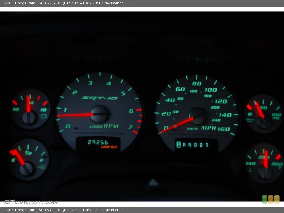 Dark Slate Gray Interior Gauges for the 2005 Dodge Ram 1500 SRT-10 Quad Cab #50800671