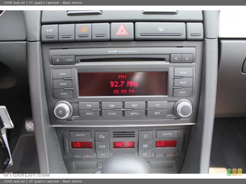 Black Interior Controls for the 2008 Audi A4 2.0T quattro Cabriolet #50801664