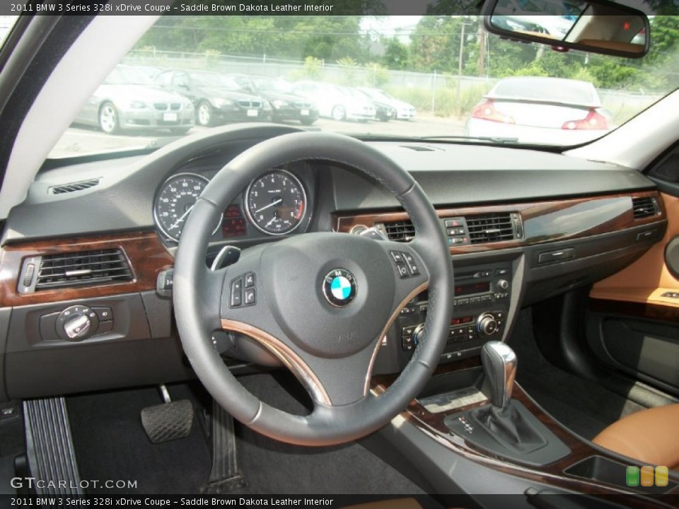Saddle Brown Dakota Leather Interior Dashboard for the 2011 BMW 3 Series 328i xDrive Coupe #50804055