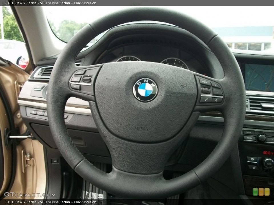 Black Interior Steering Wheel for the 2011 BMW 7 Series 750Li xDrive Sedan #50807496