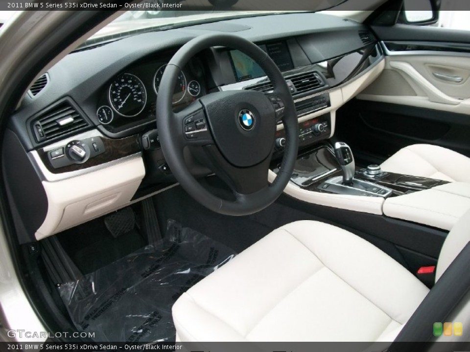 Oyster/Black Interior Prime Interior for the 2011 BMW 5 Series 535i xDrive Sedan #50809836
