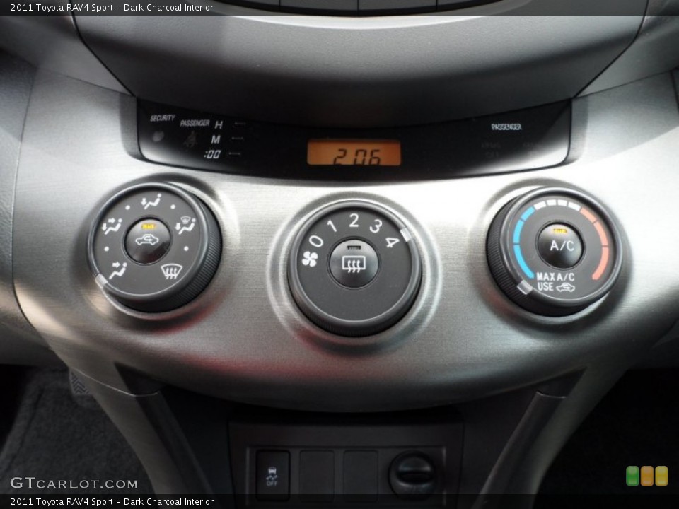 Dark Charcoal Interior Controls for the 2011 Toyota RAV4 Sport #50811834