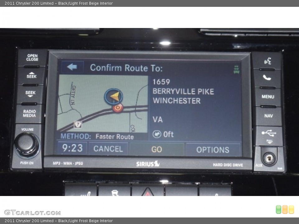 Black/Light Frost Beige Interior Navigation for the 2011 Chrysler 200 Limited #50814951