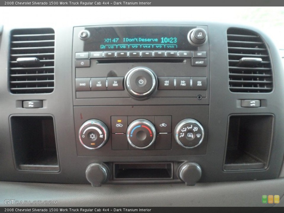 Dark Titanium Interior Controls for the 2008 Chevrolet Silverado 1500 Work Truck Regular Cab 4x4 #50816091