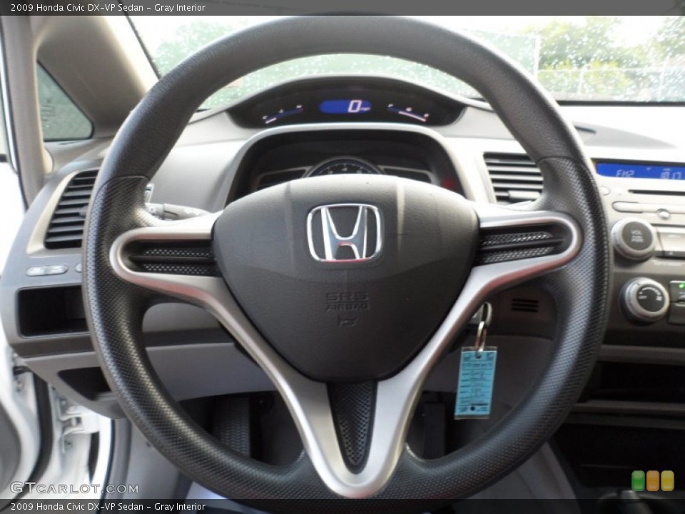 Gray Interior Steering Wheel for the 2009 Honda Civic DX-VP Sedan #50817525