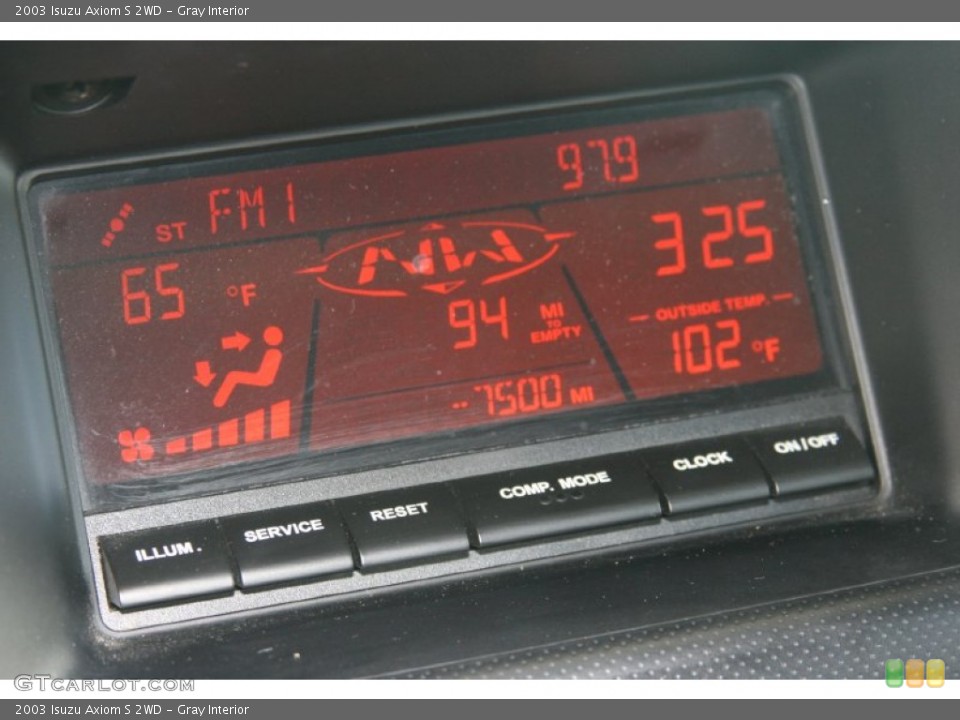 Gray Interior Controls for the 2003 Isuzu Axiom S 2WD #50818000