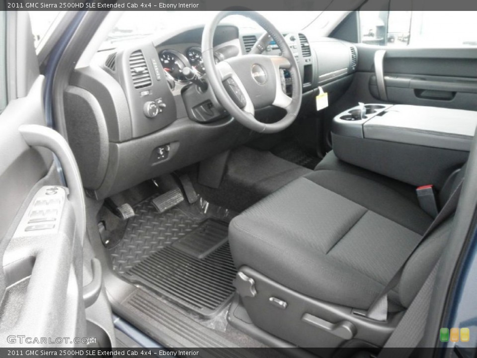 Ebony Interior Photo for the 2011 GMC Sierra 2500HD SLE Extended Cab 4x4 #50819091