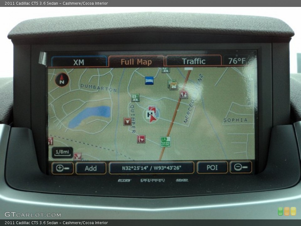Cashmere/Cocoa Interior Navigation for the 2011 Cadillac CTS 3.6 Sedan #50832810