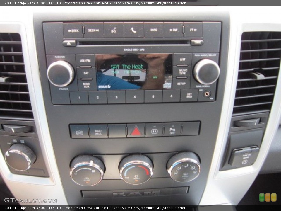 Dark Slate Gray/Medium Graystone Interior Controls for the 2011 Dodge Ram 3500 HD SLT Outdoorsman Crew Cab 4x4 #50836491