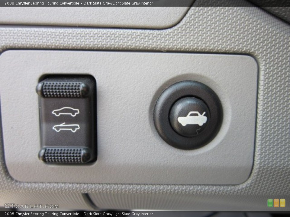 Dark Slate Gray/Light Slate Gray Interior Controls for the 2008 Chrysler Sebring Touring Convertible #50838291