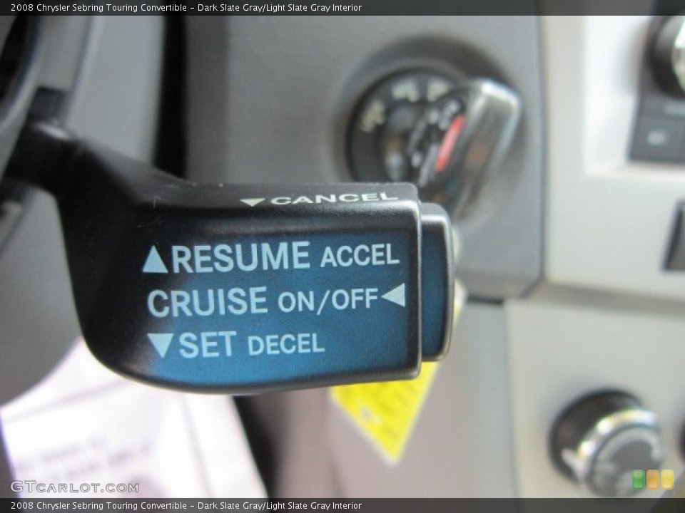 Dark Slate Gray/Light Slate Gray Interior Controls for the 2008 Chrysler Sebring Touring Convertible #50838312