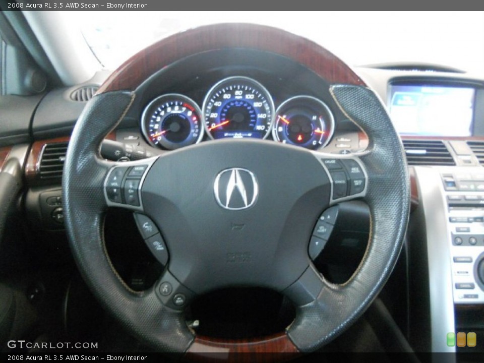 Ebony Interior Steering Wheel for the 2008 Acura RL 3.5 AWD Sedan #50839356