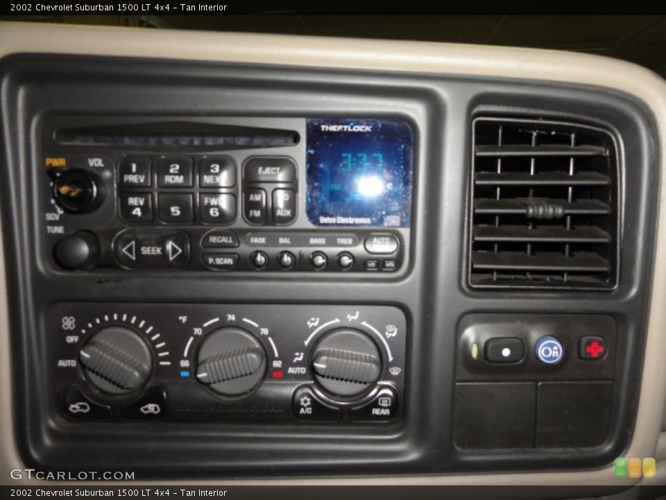 Tan Interior Controls for the 2002 Chevrolet Suburban 1500 LT 4x4 #50840706